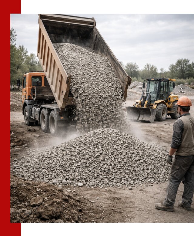 Доставка щебня в Верхней Пышме крупными и мелкими фракциями