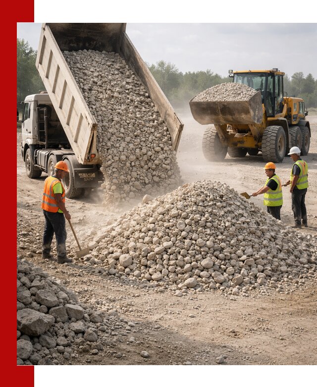 Доставка известнякового щебня фр. 40-70 в Верхней Пышме