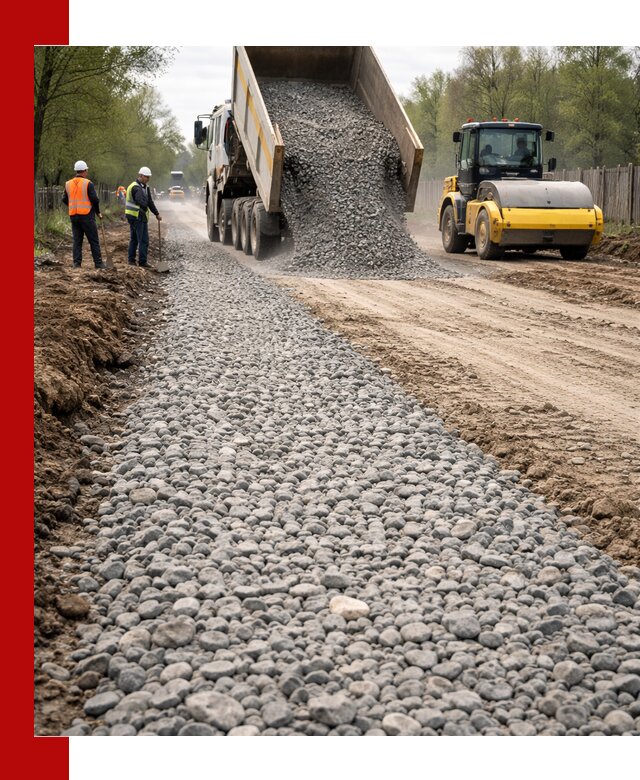Доставка щебня для отсыпки дорог в Верхней Пышме высокого качества