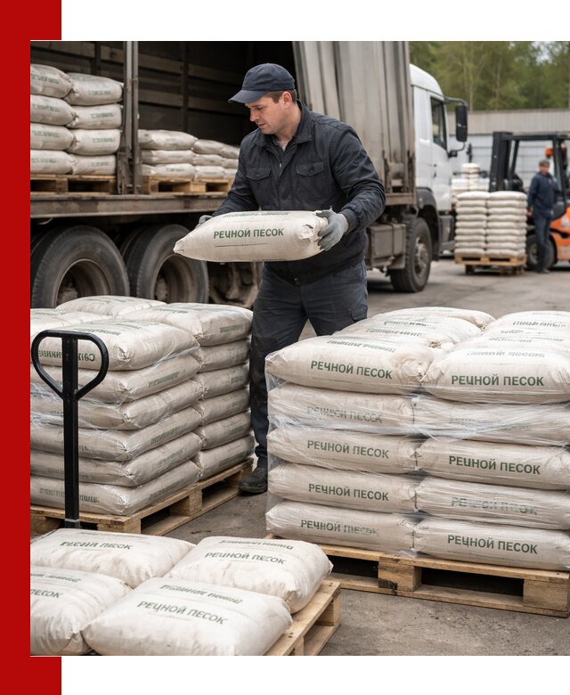 Речной песок в мешках с доставкой в Верхней Пышме