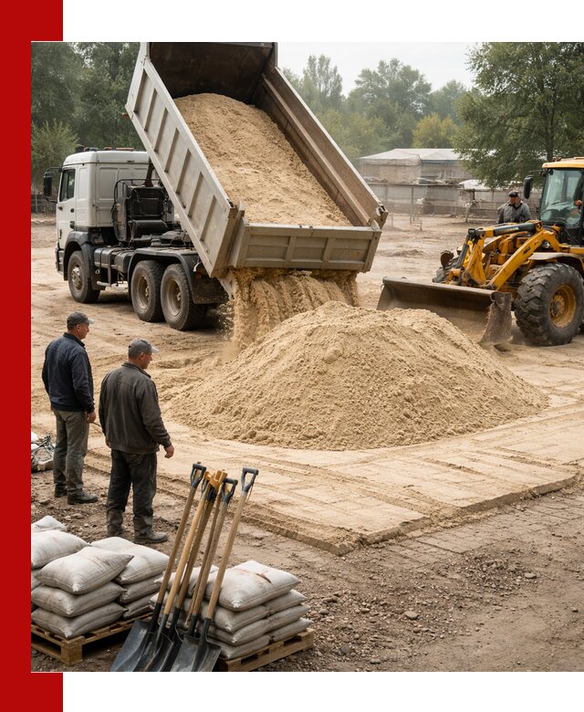 Доставка мытого песка в Верхней Пышме с самосвалами по выгодной цене