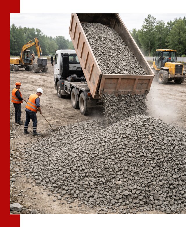 Доставка гравия фракции 40-70 в Верхней Пышме оптом и в розницу