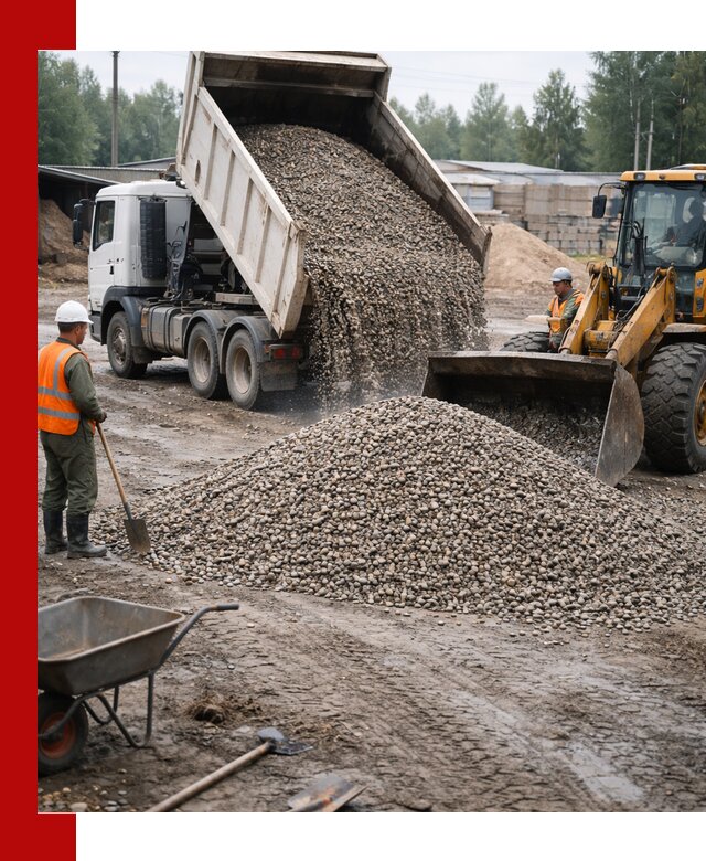 Мытый гравий с доставкой в Верхней Пышме от карьера до участка