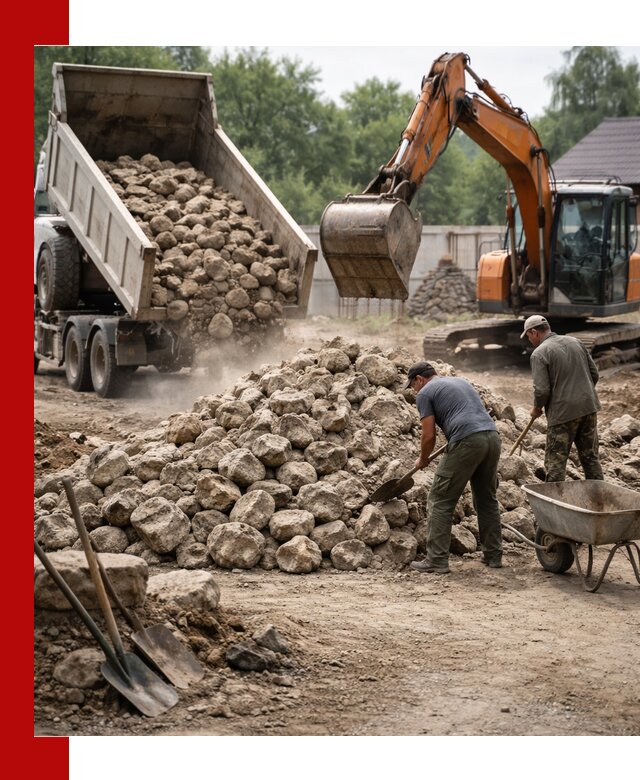Доставка и разгрузка бутового камня в Верхней Пышме