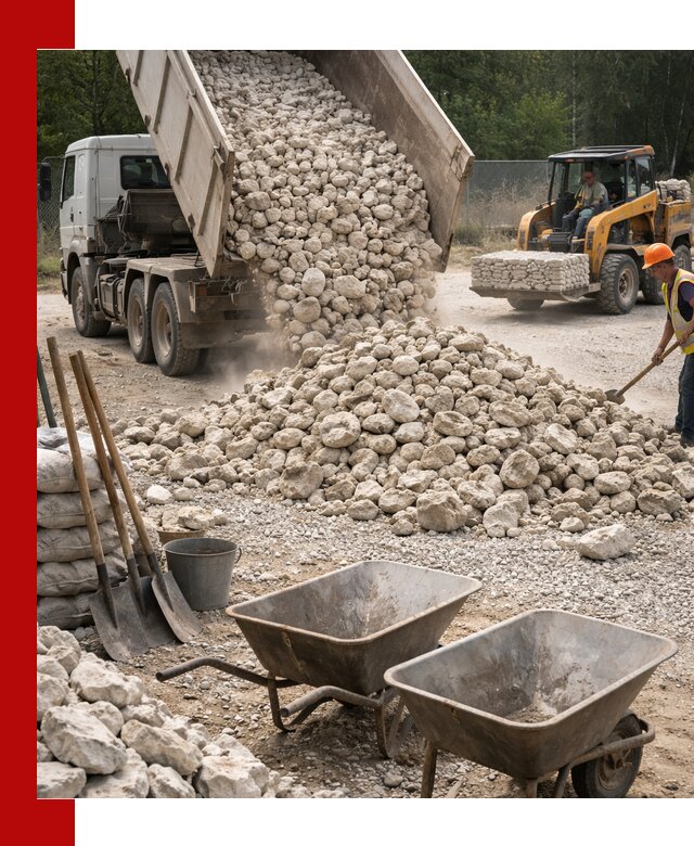 Доставка и продажа бутового известнякового камня в Верхней Пышме