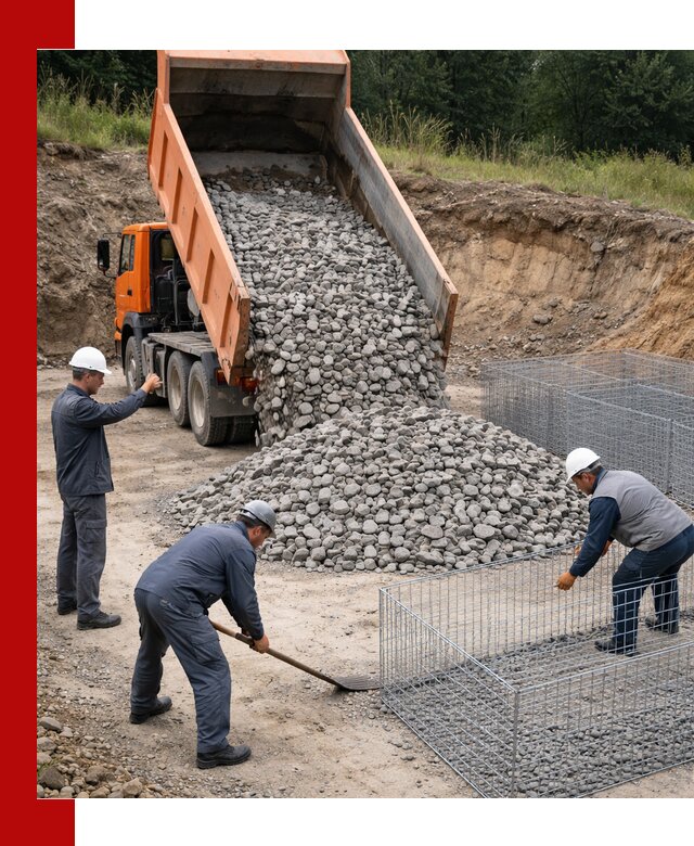 Камень для габионов с доставкой в Верхней Пышме быстро и надёжно
