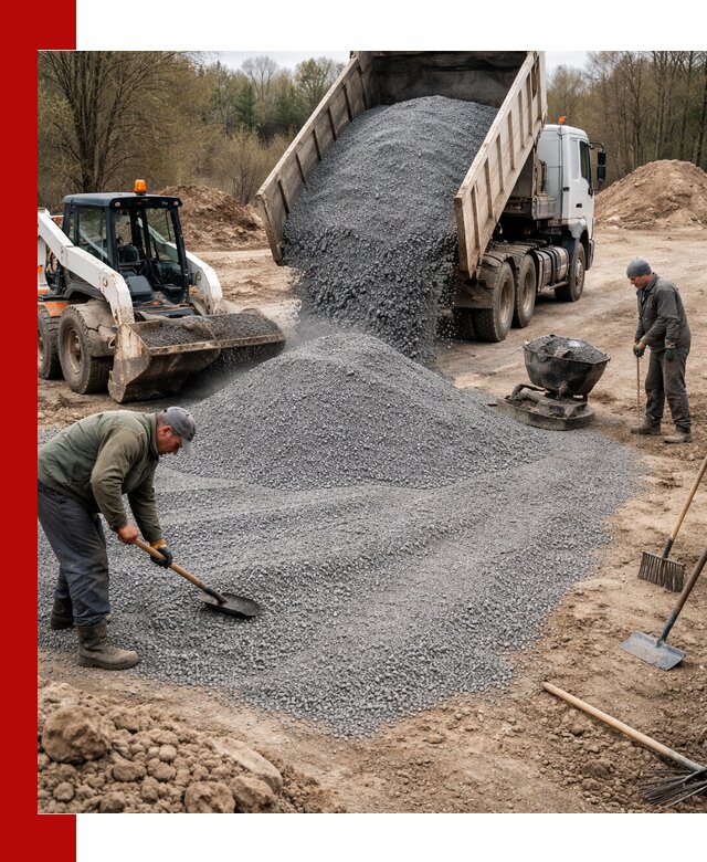 Отсев для подсыпки в Верхней Пышме — доставка и подсыпка на участок