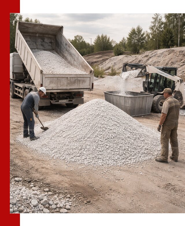 Доставка и продажа белой мраморной крошки в Верхней Пышме