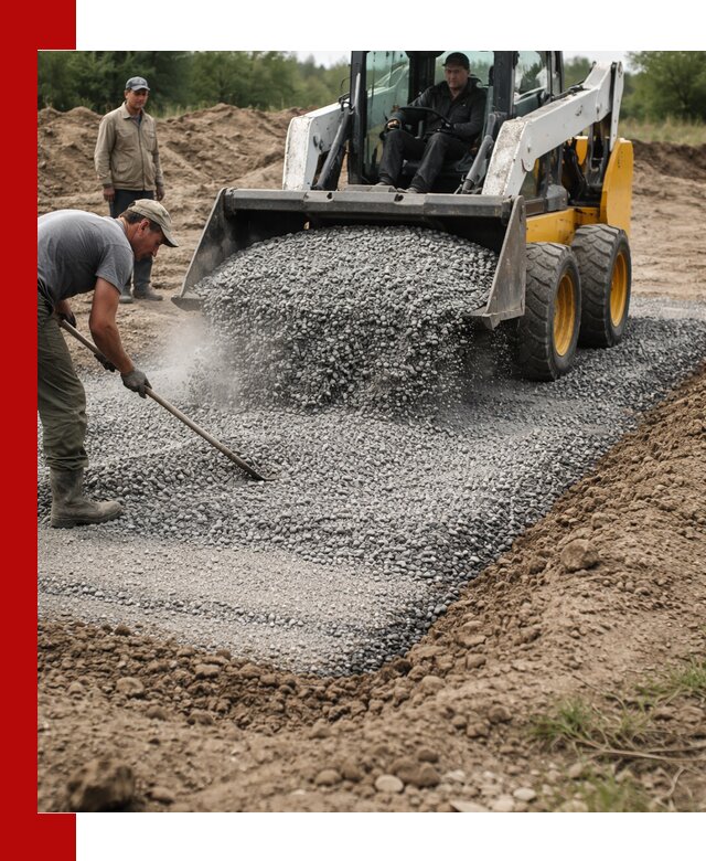 Устройство щебеночной подушки в Верхней Пышме для дорог и фундаментов